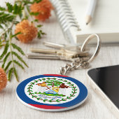 Belize-Flagge Schlüsselanhänger (Seite)