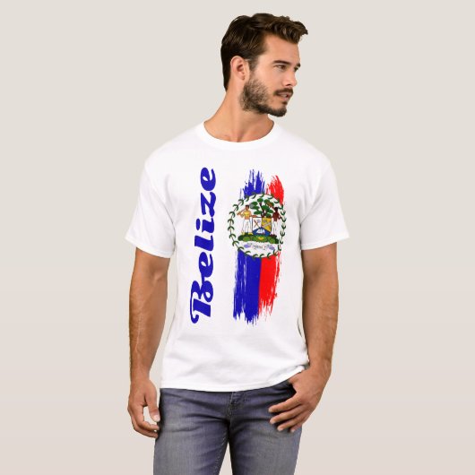Belize-Flagge T-Shirt (Vorne ganz)