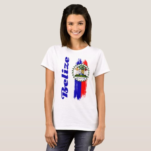 Belize-Flagge T-Shirt (Vorne ganz)