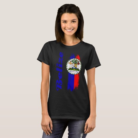 Belize-Flagge T-Shirt (Vorne ganz)