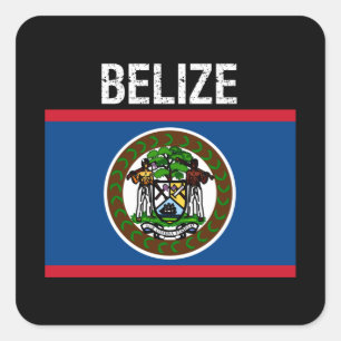 Belize, Flagge von Belize Quadratischer Aufkleber