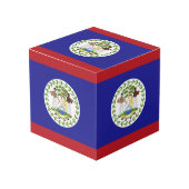 Belize-Flagge Würfel (Vorderseite Schrägansicht)