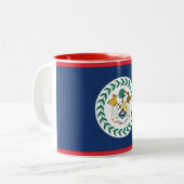 Belize-Flagge Zweifarbige Tasse (Vorderseite Links)