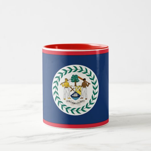 Belize-Flagge Zweifarbige Tasse (Mittel)