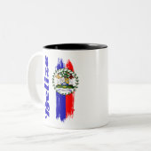 Belize-Flagge Zweifarbige Tasse (Vorderseite Links)