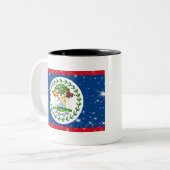 Belize-Flagge Zweifarbige Tasse (Vorderseite Links)