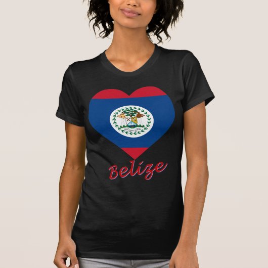 Belize-Flaggen-Herz T-Shirt (Vorderseite)
