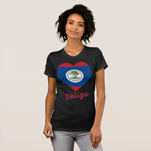 Belize-Flaggen-Herz T-Shirt (Vorne ganz)