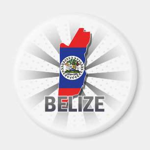 Belize-Flaggen-Karte 2,0 Magnet