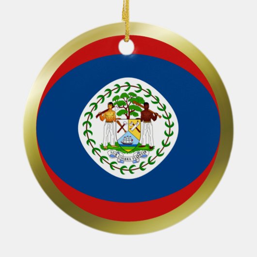Belize-Flaggen-Verzierung Keramikornament (Hinten)
