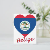 Belize Flaggenherz Postkarte (Stehend Vorderseite)