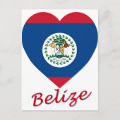 Belize Flaggenherz Postkarte (Vorderseite)