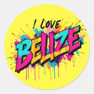 Belize Graffiti Reise Urlaub Souvenir Dekor Runder Aufkleber