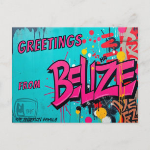 Belize Graffiti Stil Gruß Postcard Postkarte