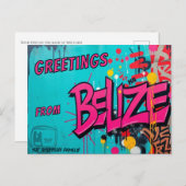 Belize Graffiti Stil Gruß Postcard Postkarte (Vorne/Hinten)