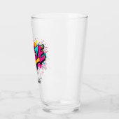 Belize Graffiti Stil Reise Urlaub Party Bier Glas (Links)