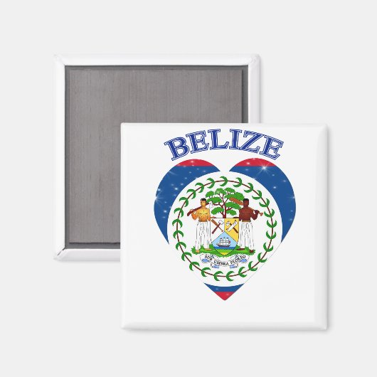 Belize Heart Magnet (Vorderseite/Rückseite)