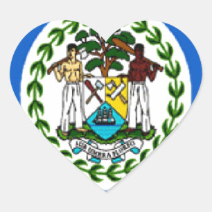 Belize Herz-Aufkleber