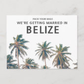 Belize-Hochzeit in Urlaubsort Save the Date Ankündigungspostkarte (Vorderseite)
