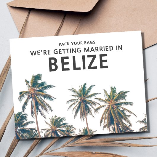 Belize-Hochzeit in Urlaubsort Save the Date Ankündigungspostkarte