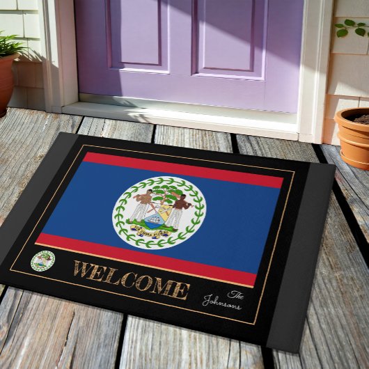 Belize House matt, Belizer Flaggensport / Willkomm Fußmatte