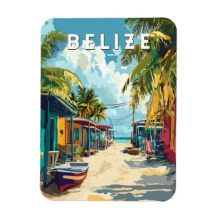 Belize Illustration Reise Kunst Vintage Magnet