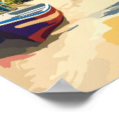 Belize Illustration Travel Art Vintag Poster (Ecke)