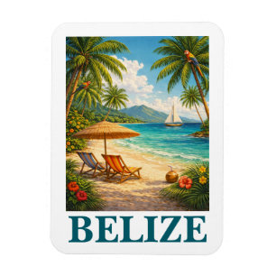 Belize Karibik Tropisch Vintage Reise Magnet