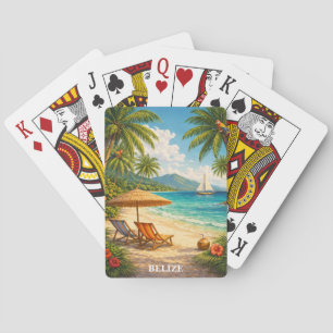 Belize Karibik Tropisch Vintage Reise Spielkarten