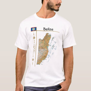 Belize Karte + Flagge + T - Shirt