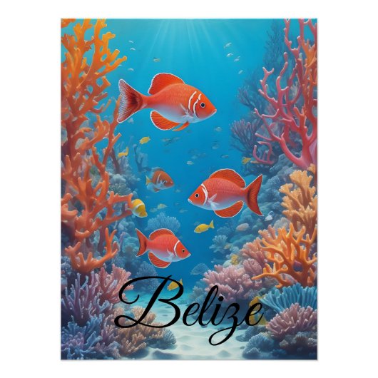 Belize-Korallenriff-Reiseposter Poster (Vorderseite)