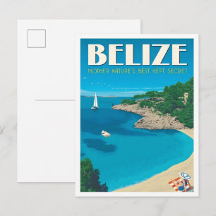 Belize Kunst Vintage Reise Postkarte