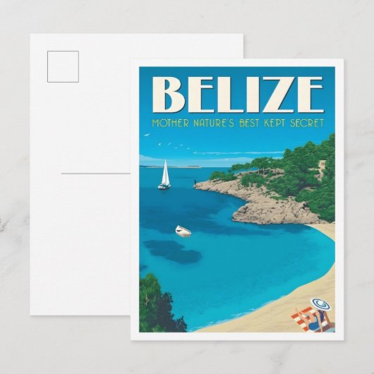 Belize Kunst Vintage Reise Postkarte (Vorne/Hinten)