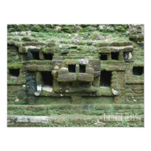 Belize Lamanai Mayan Ruins Jaguar Mask Travel Fotodruck