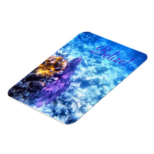 Belize! Lila Fächermagnet Magnet (Linke Seite)