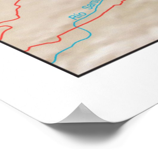 Belize Map (2003) Zentralamerika Poster (Ecke)