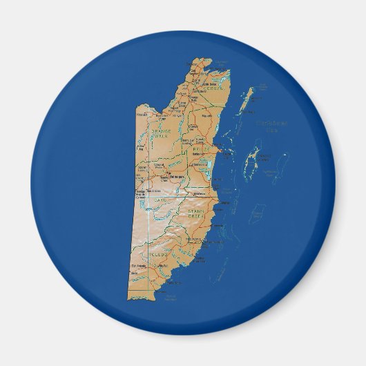 Belize Map Magnet (Vorne)