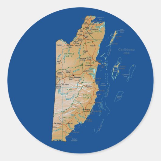 Belize Map Sticker (Vorderseite)