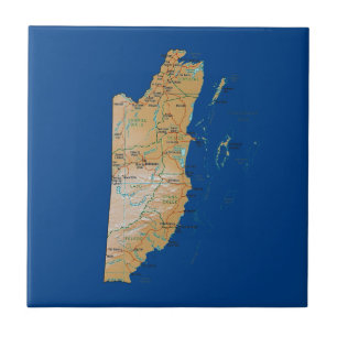 Belize Map Tile Fliese