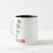 Belize Map Zweifarbige Tasse (Vorderseite Links)