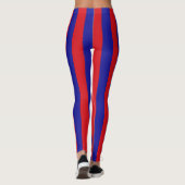 Belize National Flag Colors Vertikal gestreift Leggings (Rückseite)