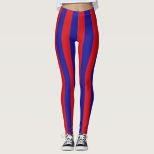 Belize National Flag Colors Vertikal gestreift Leggings