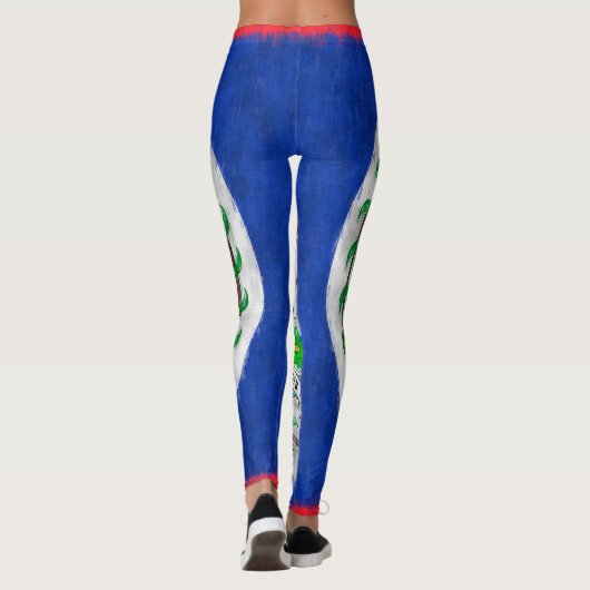 Belize Ölgemälde Zeichnend Leggings (Rückseite)