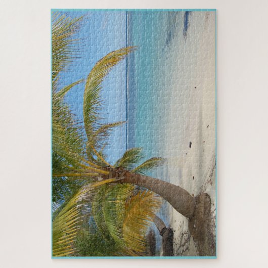 Belize Palm Tree Beach Karibisches Meer Seascape Puzzle (Vertikal)