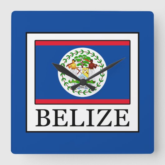 Belize Quadratische Wanduhr (Vorderseite)