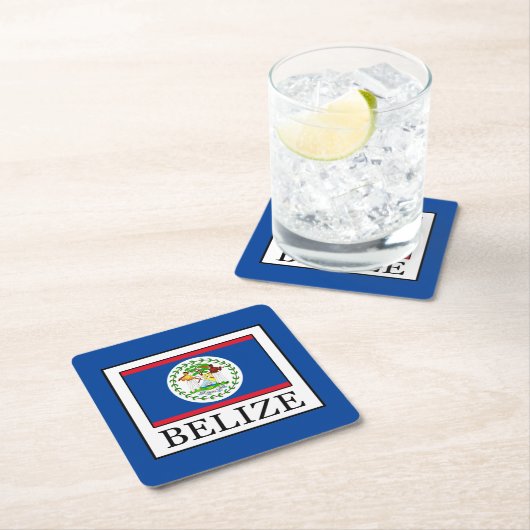 Belize Rechteckiger Pappuntersetzer (Vor Ort)