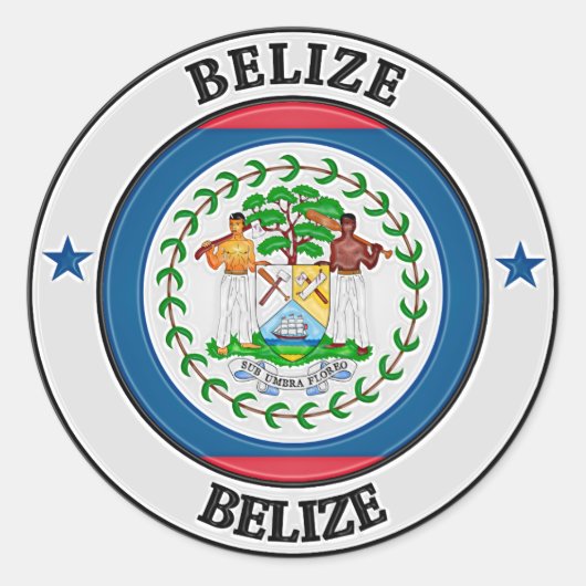 Belize Round Emblem Runder Aufkleber (Vorderseite)