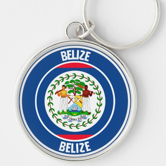 Belize Round Emblem Schlüsselanhänger (Vorne)