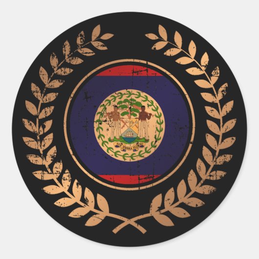 Belize Runder Aufkleber (Vorderseite)