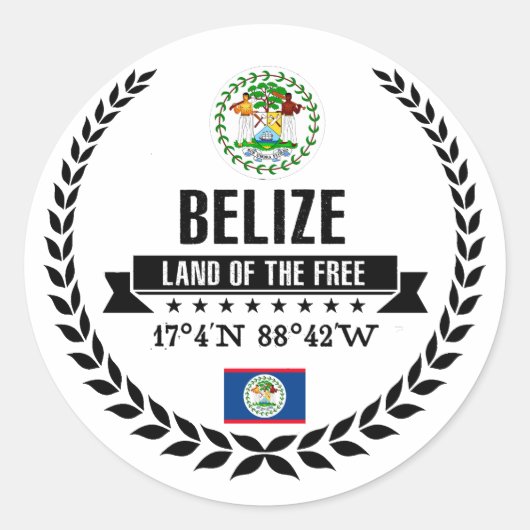 Belize Runder Aufkleber (Vorderseite)